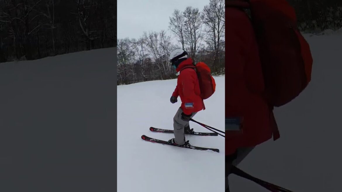 栂池高原スキー場はオープン初日からパウダー!?ハンの木コース上部。アラフォー独身オッサン #shorts