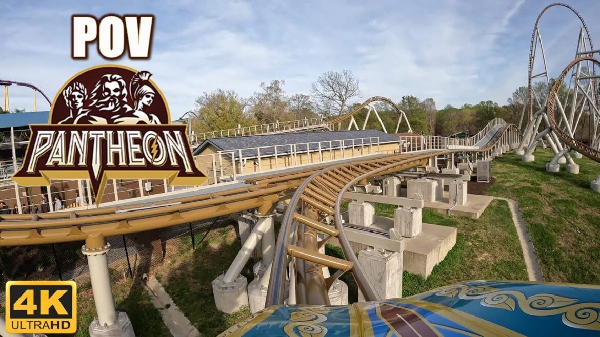Pantheon POV (Front, 4K 60 FPS), Busch Gardens Williamsburg Intamin Launch Coaster | Non-Copyright