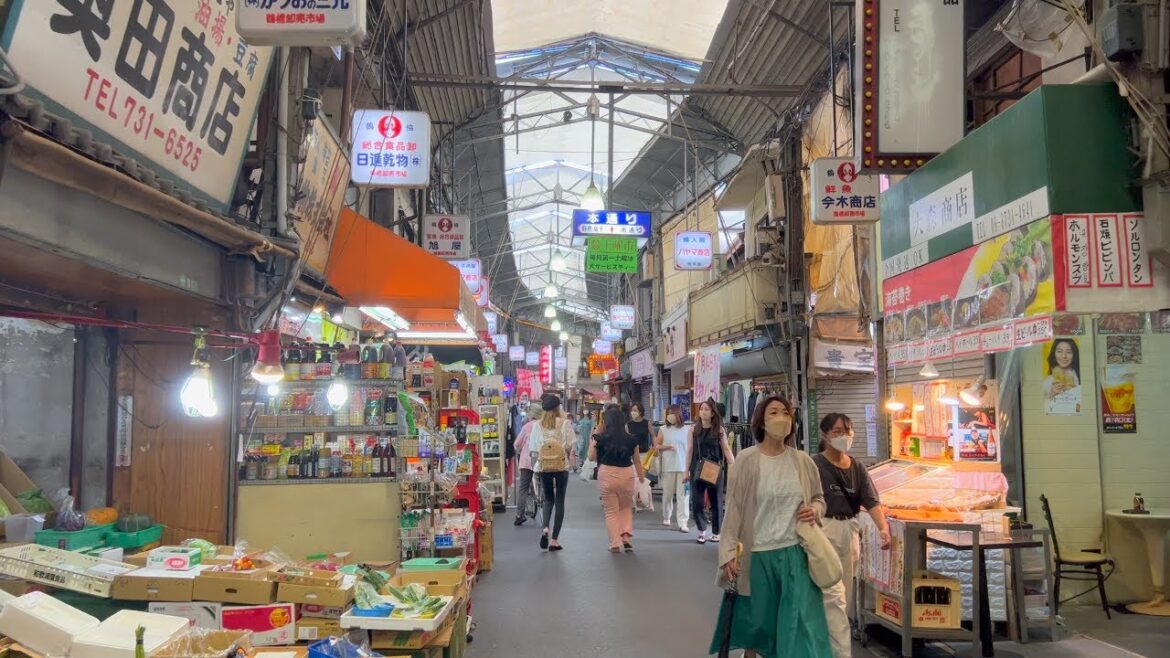 【4K】Osaka Tsuruhashi food shopping street walk | Japan 2022 【4K】Osaka Tsuruhashi food shopping street walk | Japan 2022