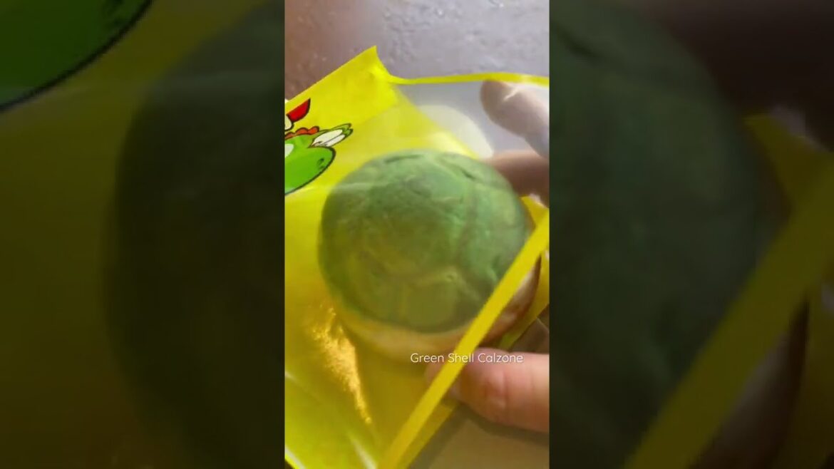 Super Nintendo World in Universal studios Japan, street food - Green shell Calzone