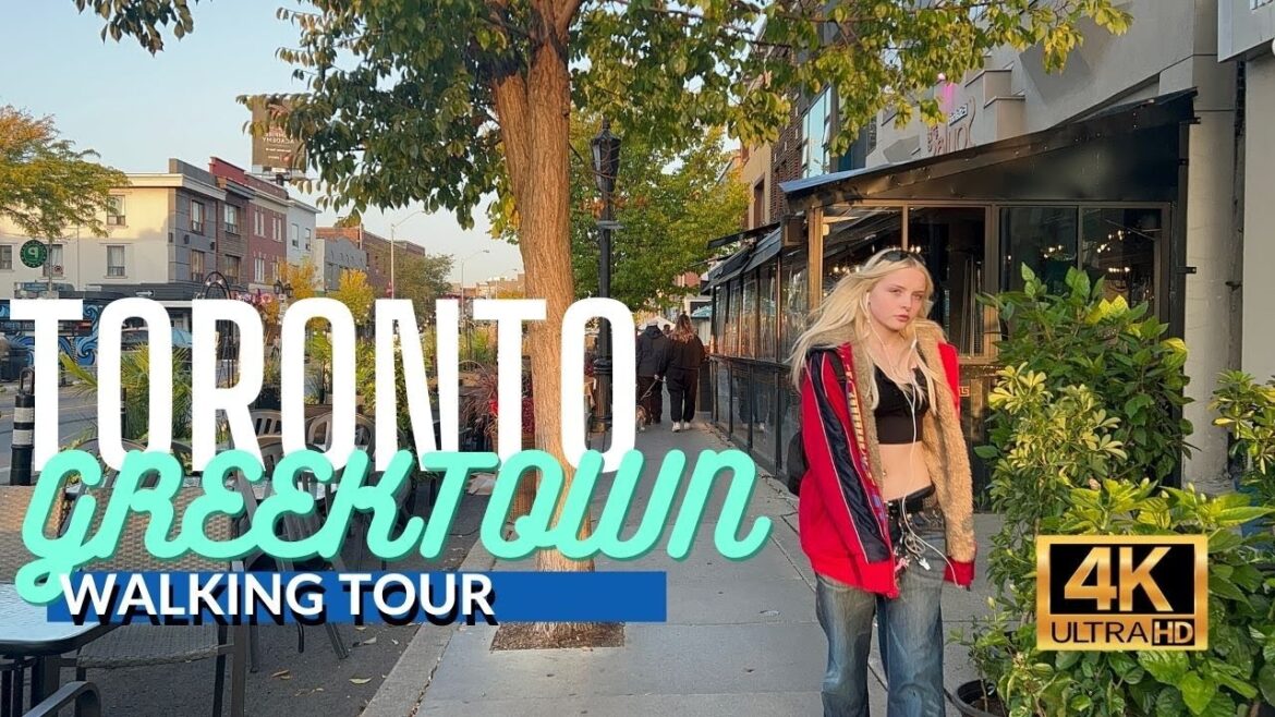 🇬🇷 4K Toronto City Walking Tour | Greektown Danforth Avenue 🏛