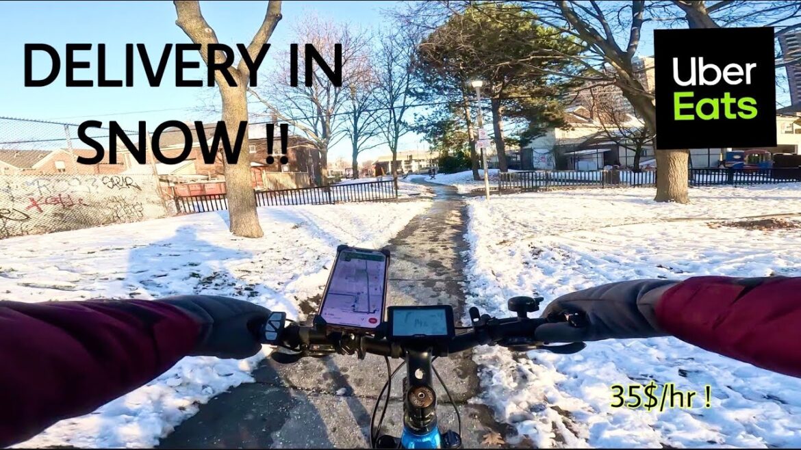 UBER EATS DELIVERY IN SNOW | 35$/HR POV | @GOPRO HERO 11 BLACK | E-BIKE UBER EATS DELIVERY IN SNOW | 35$/HR POV | @GOPRO HERO 11 BLACK | E-BIKE