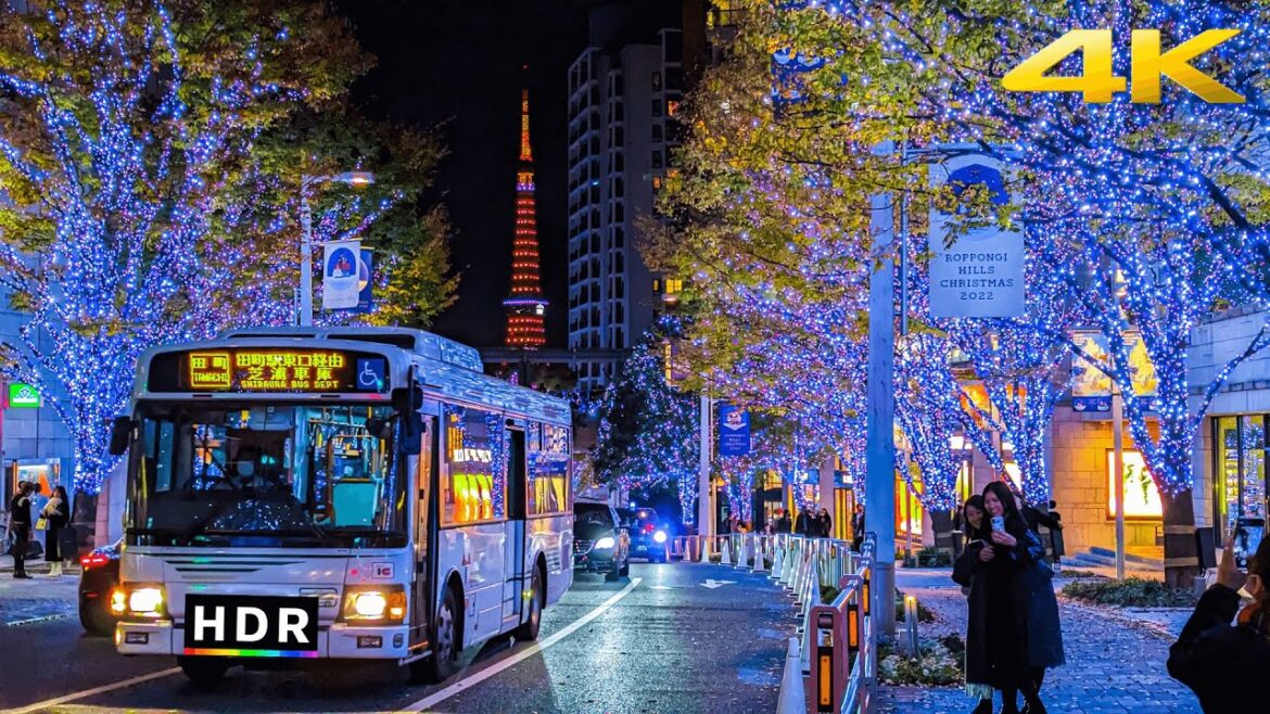 Tokyo Christmas Lights Roppongi 2022 // 4K HDR