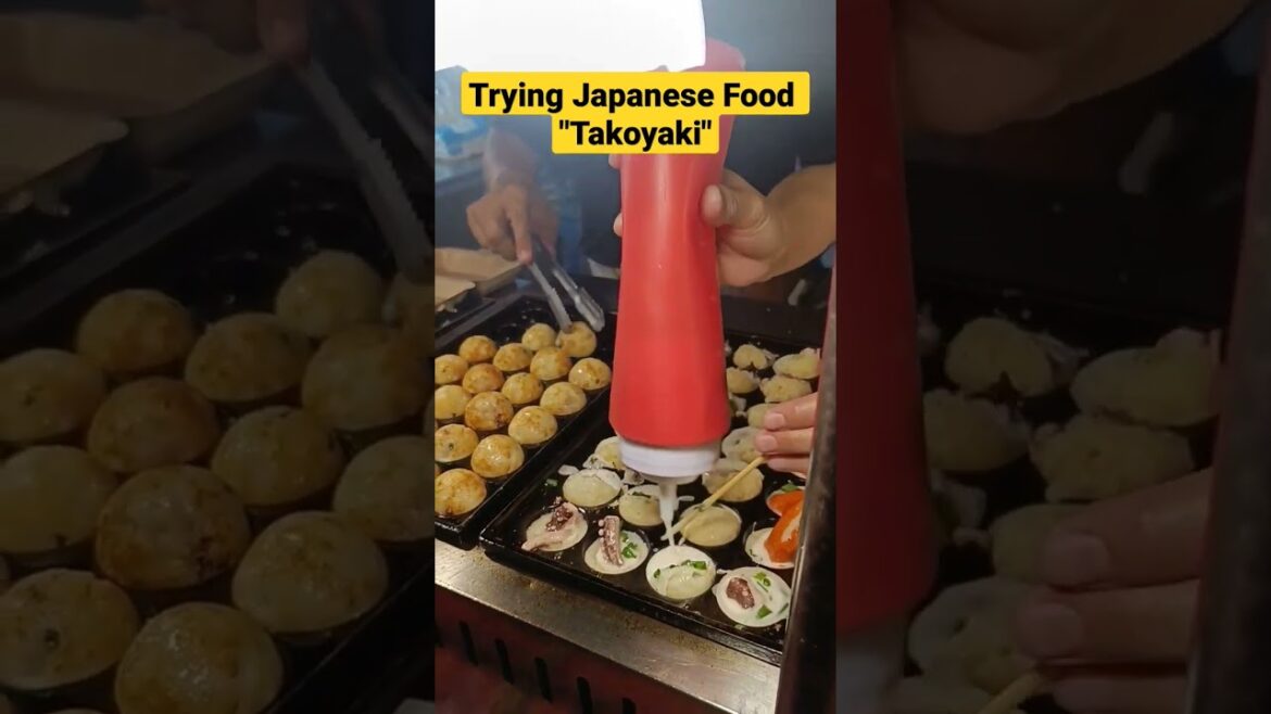 First Time trying Japanese Food "Takoyaki " #youtubeshorts #shortvideo #short