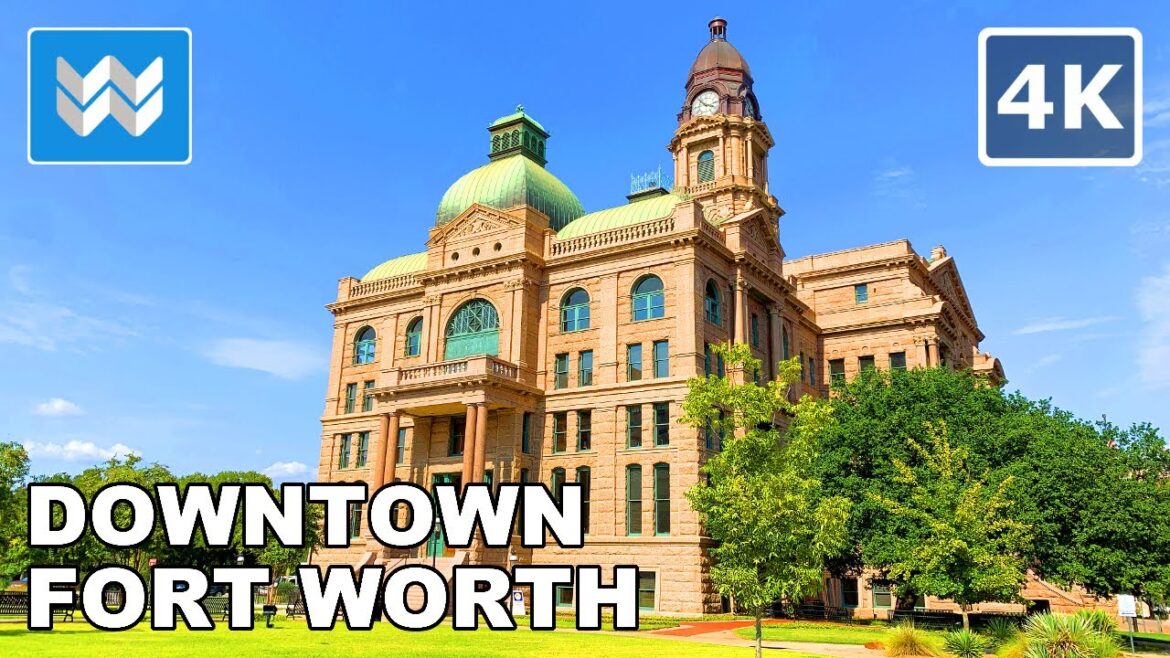 [4K] Downtown Fort Worth, Texas USA - Virtual Walking Tour & Travel Guide 🎧 Binaural City Sounds