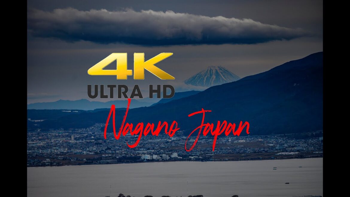 Lake Suwa with Mt.Fuji Nagano Japan　長野県 諏訪湖 富士山 4K