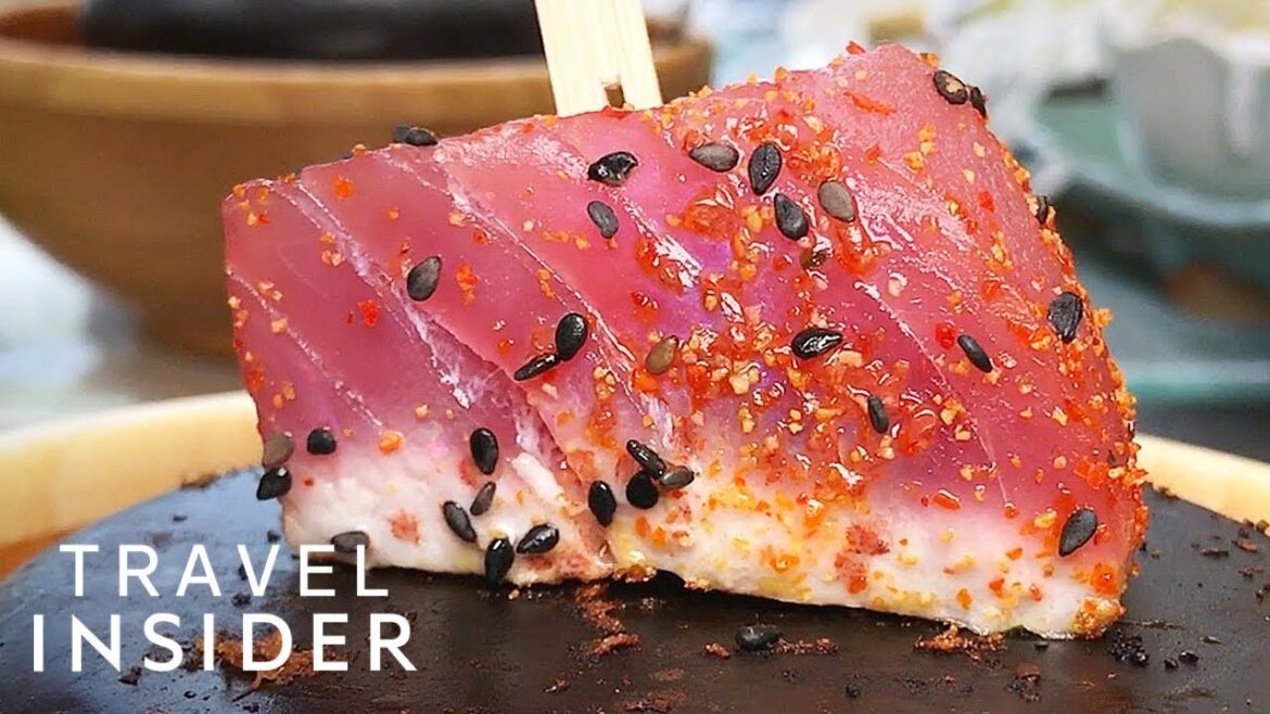 Hawaiian Tuna Cooked On A Hot Lava Rock Hawaiian Tuna Cooked On A Hot Lava Rock