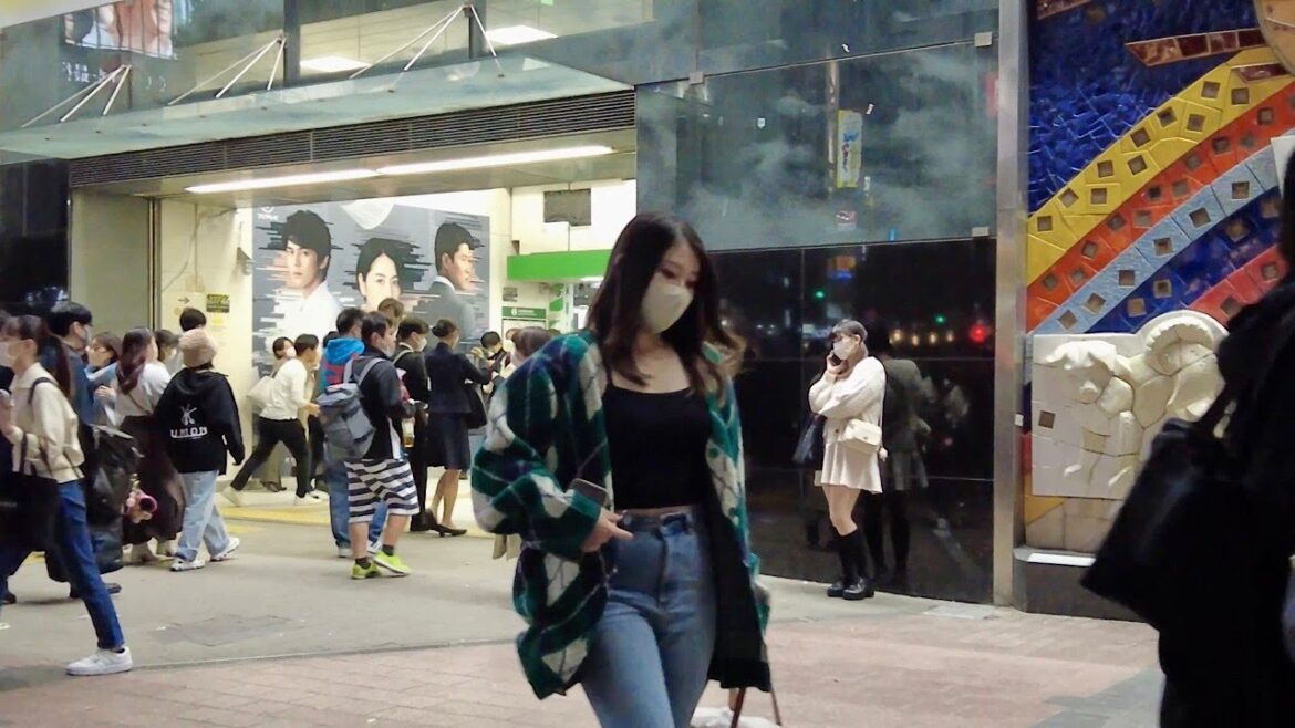 4K 60, Beautiful Japanese girls Tokyo Shibuya at night | Japan Walk 日本 東京 渋谷 girl nightlife trip
