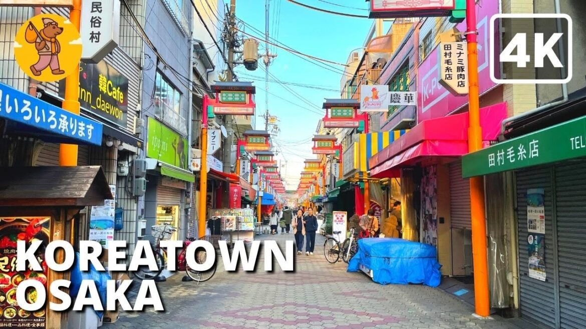 4K Osaka Tsuruhashi Koreatown Walking Tour | Japan