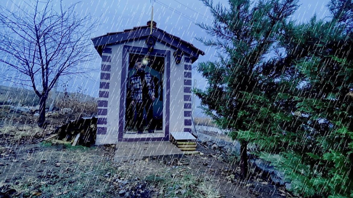 Heavy Rain All Night - Overnight in a TINY HOUSE in Heavy Rain - Relaxing Rain Sounds