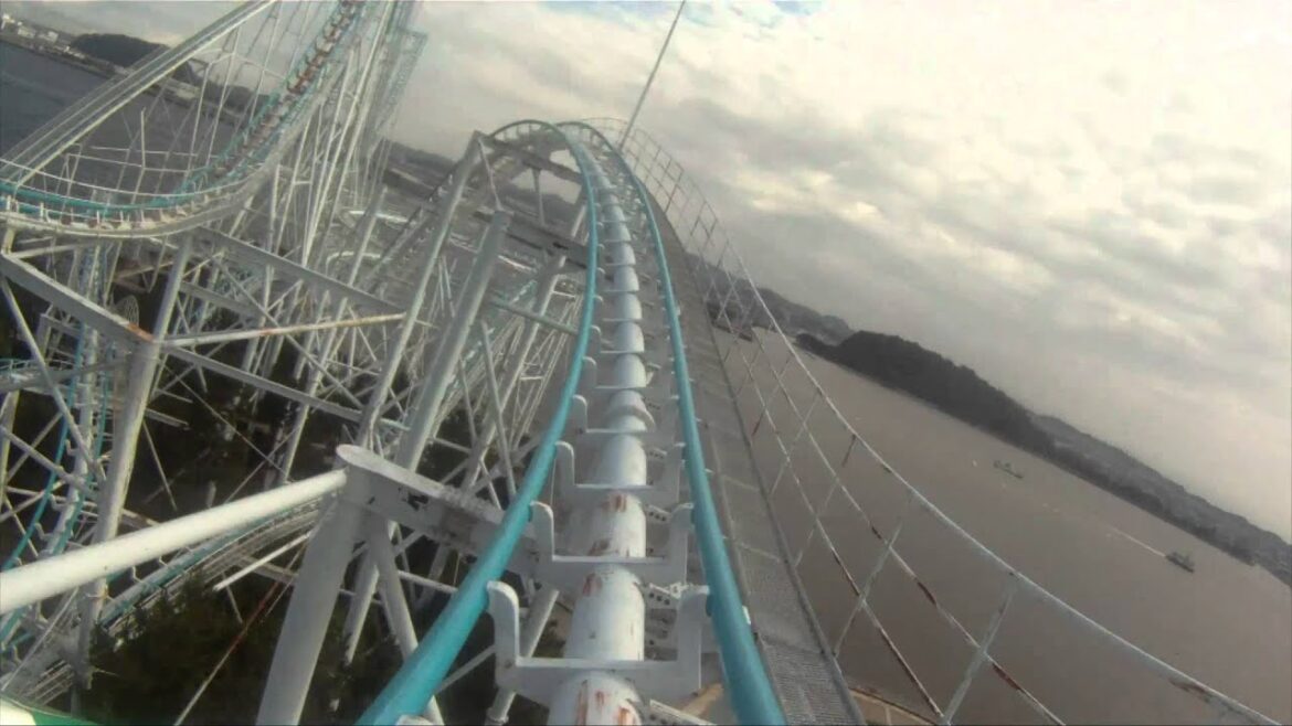 Surf Coaster Roller Coaster POV Front Seat Togo Sea Paradise Yokohama Tokyo Japan 1080p HD
