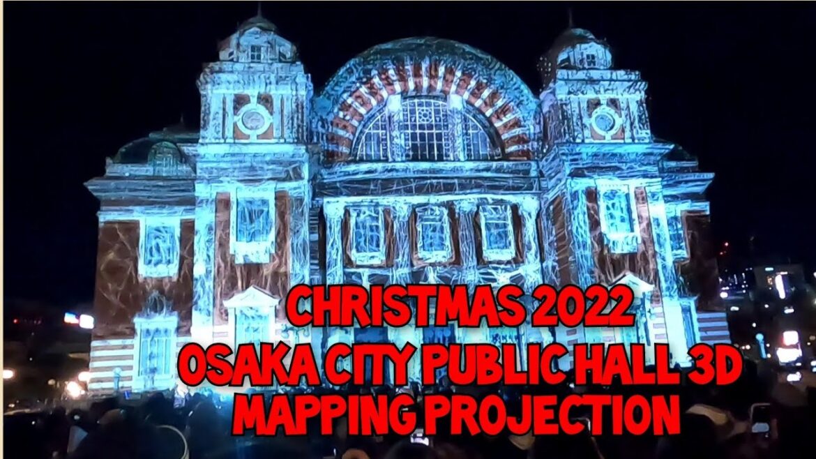 Projection mapping on osaka City Central Public Hall #christmas #japan Projection mapping on osaka City Central Public Hall #christmas #japan