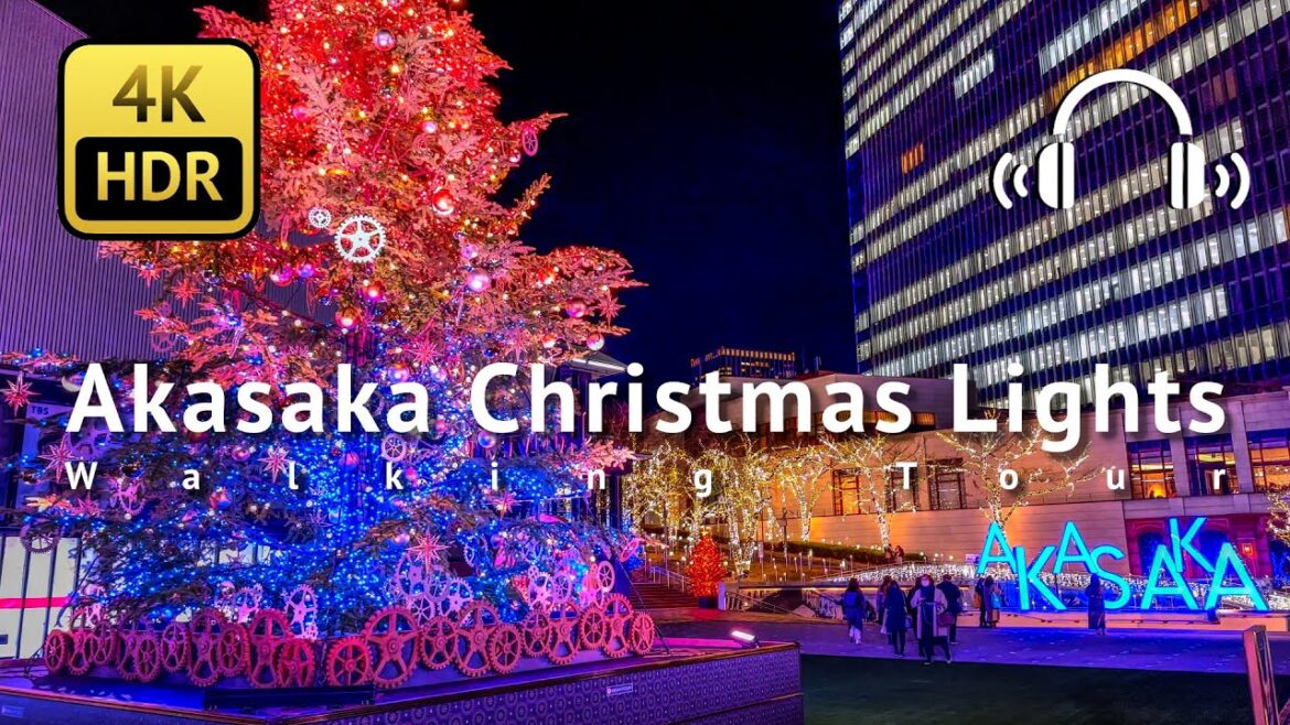 Harry Potter and the Akasaka Christmas Lights Walking Tour - Tokyo Japan [4K/HDR/Binaural]