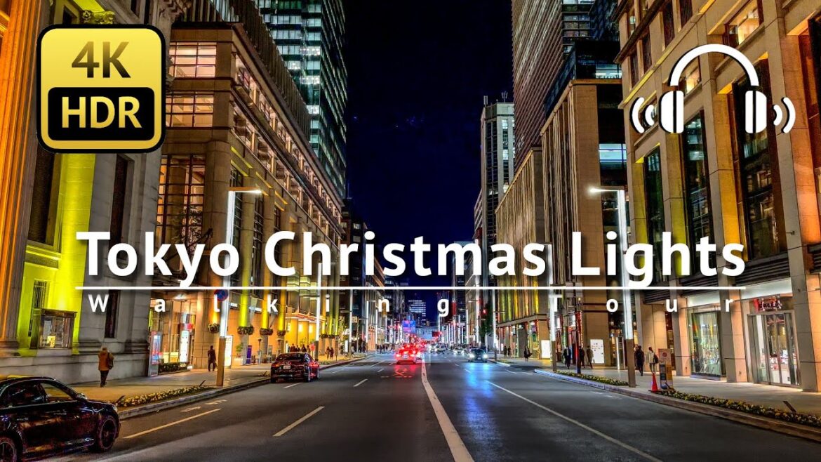 Tokyo Station, Yaesu & Nihombashi Christmas Lights Walking Tour - Tokyo Japan [4K/HDR/Binaural]