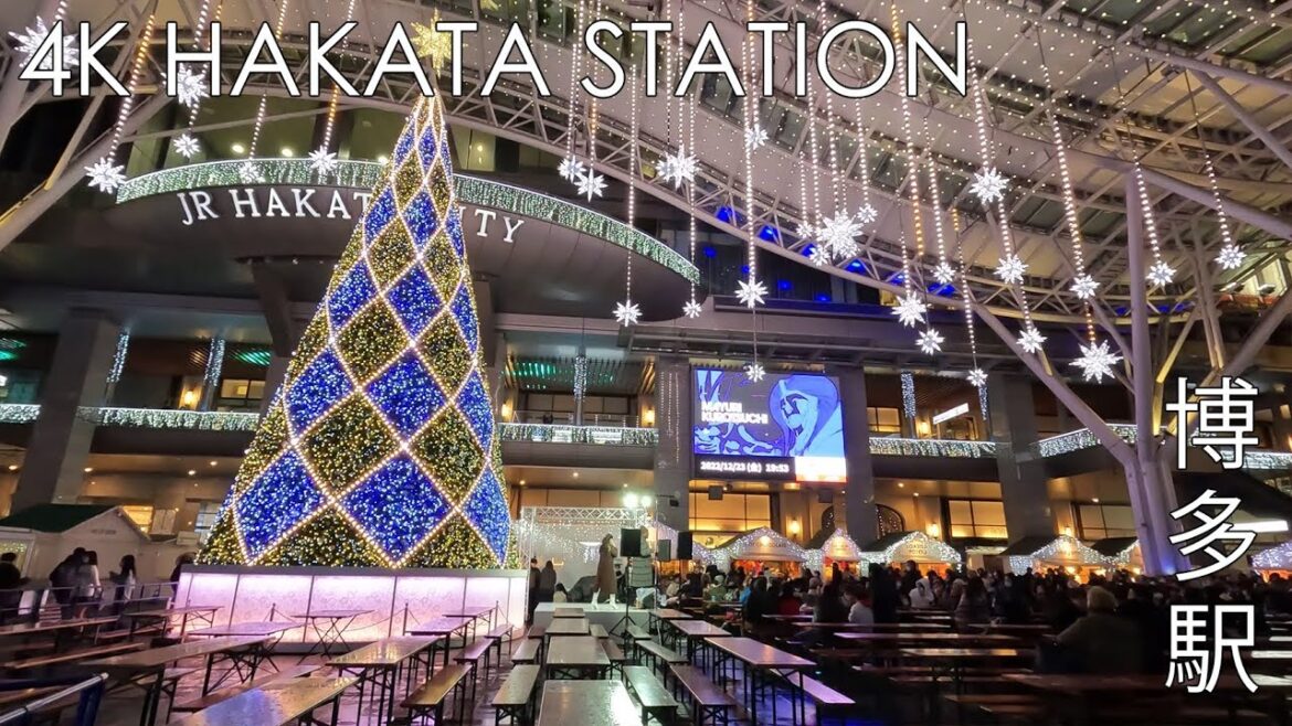 4K Japan X'mas walk – Fukuoka (福岡) Hakata Station (博多駅) – 2022 4K Japan X'mas walk - Fukuoka (福岡) Hakata Station (博多駅) - 2022