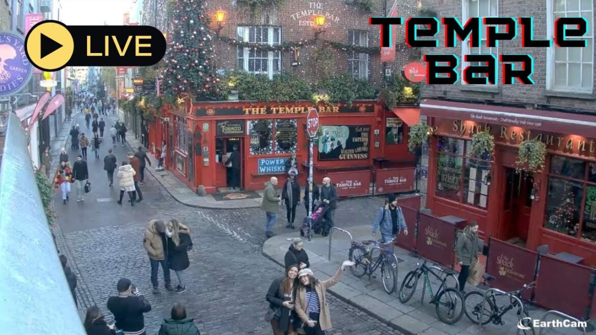 Temple Bar Webcam Live Streaming | Dublin | HD with audio powered by EarthCam  | #templebar #ireland