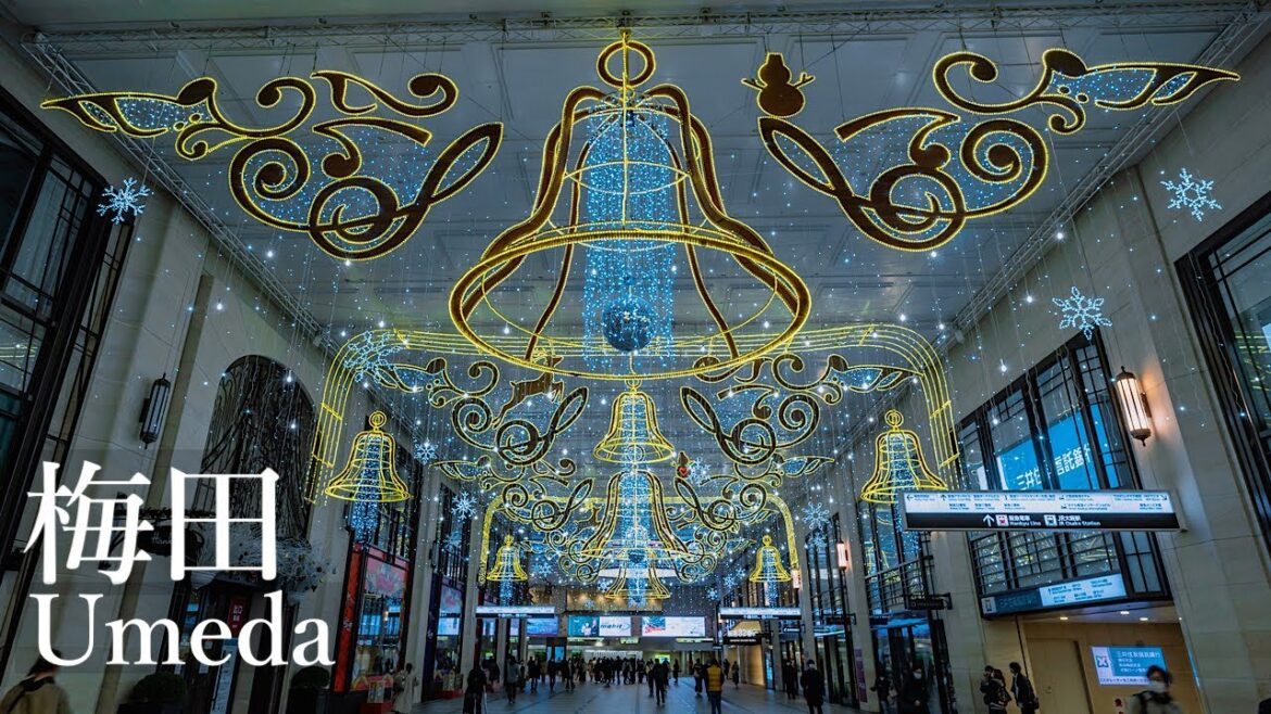 梅田のイルミネーション グランフロント大阪 BELLのCONCERTO 2022 Osaka Night Walk - Umeda Illuminations 4K HDR Japan