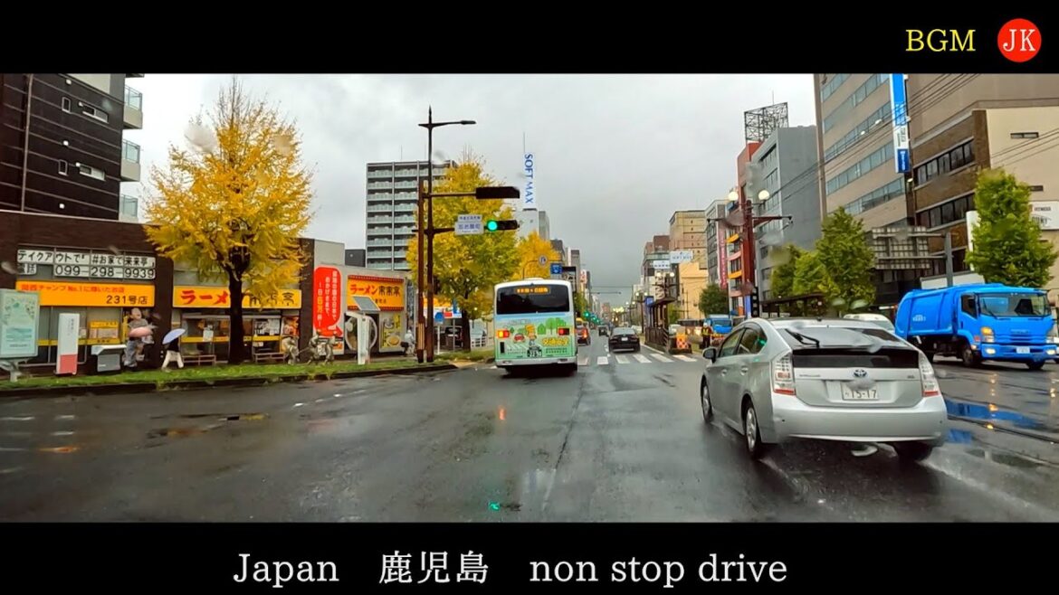 japan　鹿児島　ノンストップドライブ　BGM　鹿児島市　紫原～西郷隆盛銅像前　GoProで撮影　鹿児島ドライブ　おまかせテレビ11月