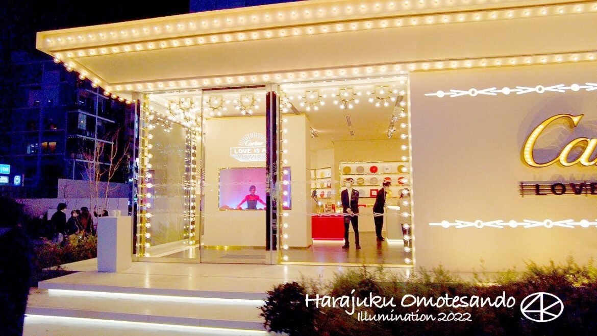 4K 原宿 イルミネーション 2022年 表参道 青山 東京 Japan