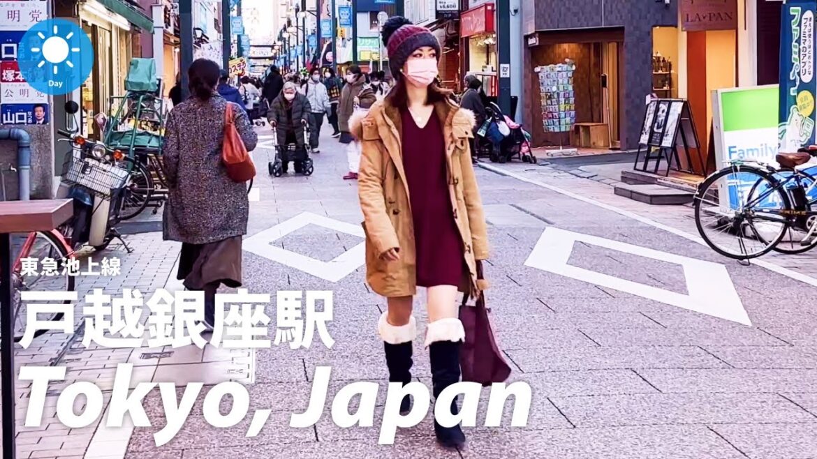 ⁴ᴷ Japan: Togoshi Ginza Station, Tokyo / Tokyu Ikegami Line : Walking Tour (December, 2022)