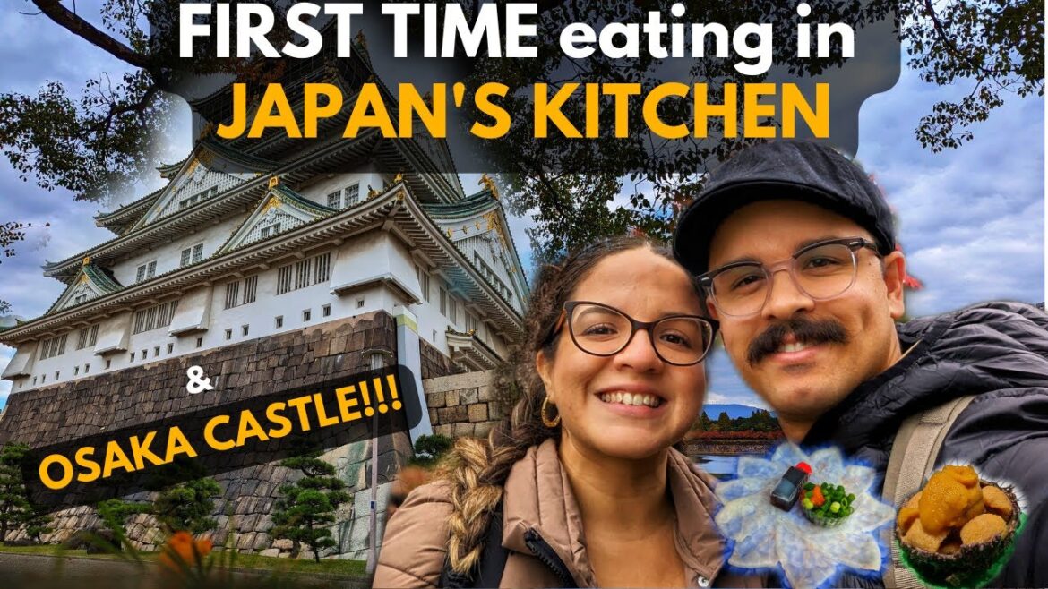 BACKPACKING in JAPAN | OSAKA CASTLE | FIRST TIME EATING Sea Urchin & Blowfish! | FOOD VLOG