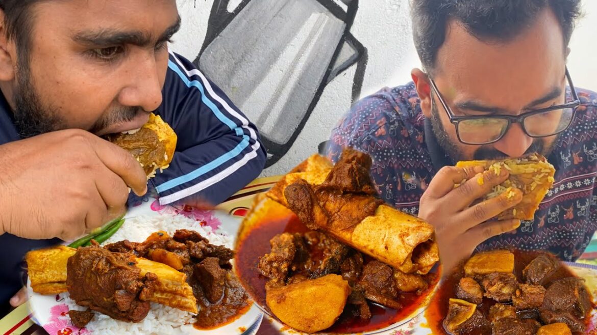 Eating Lunch(Rice & Spicy Meat Curry, Big Nalli) With Friends at Mohiuddin Hotel Eating Lunch(Rice & Spicy Meat Curry, Big Nalli) With Friends at Mohiuddin Hotel