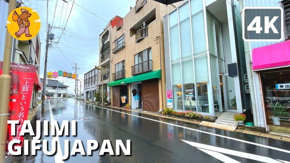 【4K】 Tajimi Japanese Countryside City Walking Tour | Gifu🔊 Binaural Sound