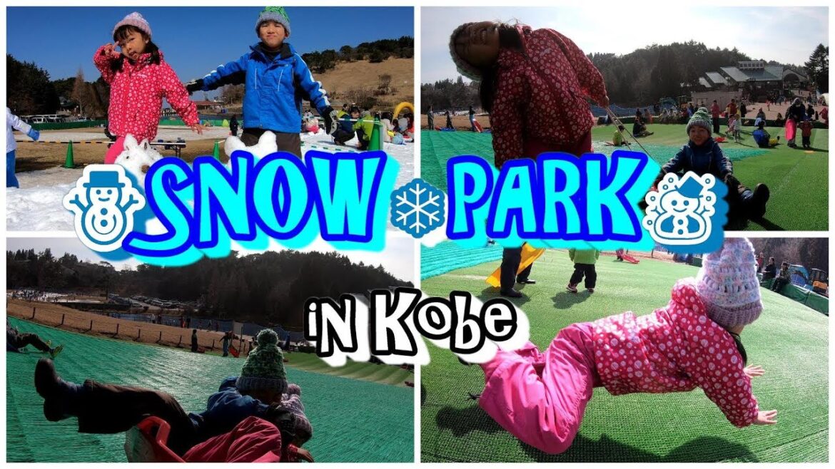 ★JAPANESE KIDS PLAY★Snow Park in Kobe with English subtitles