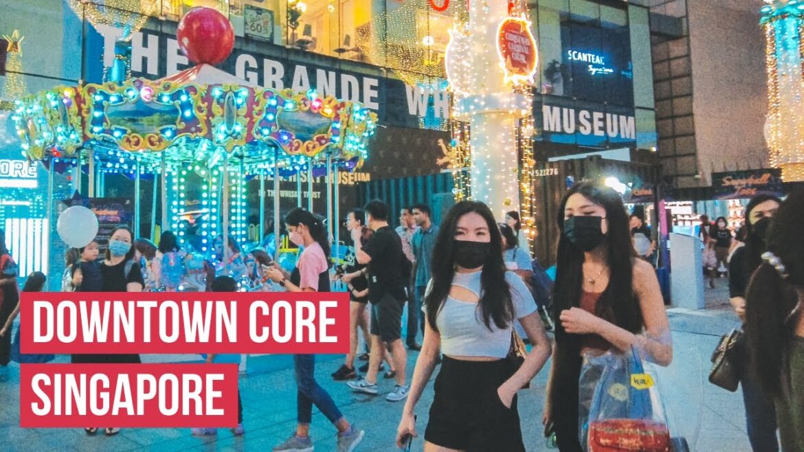 🇸🇬 Singapore Downtown Core Evening Christmas Walk | Singapore Christmas Lights 2022🎄✨[4K HDR]
