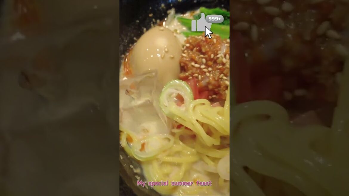 Cold chilled soy milk soup ramen Cold chilled soy milk soup ramen