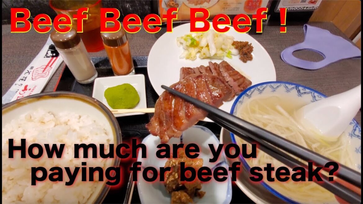 【Morning in Tokyo】Beef in Morning?? Luckly, you can try tasty smoky beef in bargain price!!