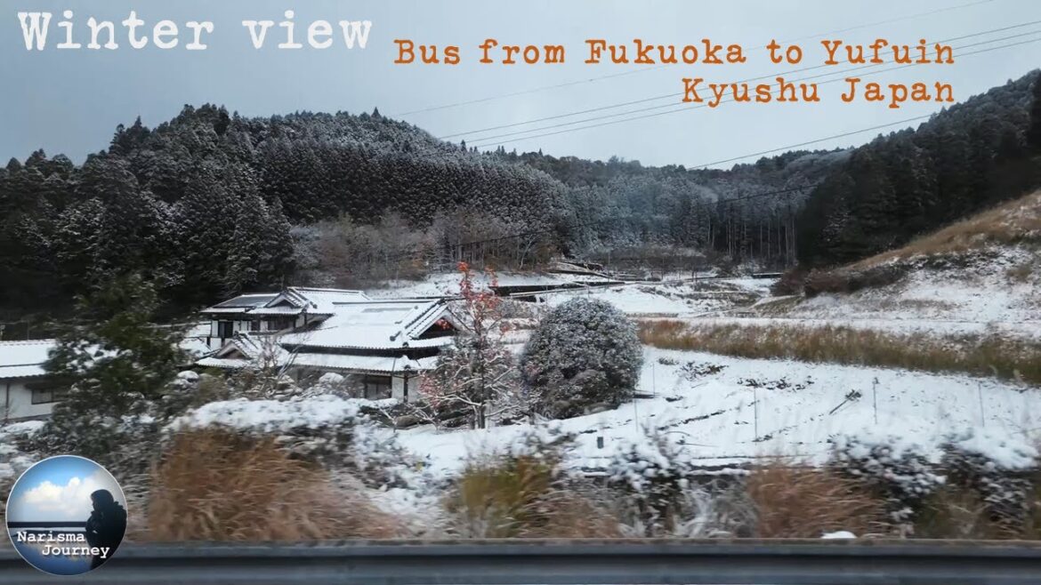 Winter view; Bus from Fukuoka to Yufuin Kyushu Japan