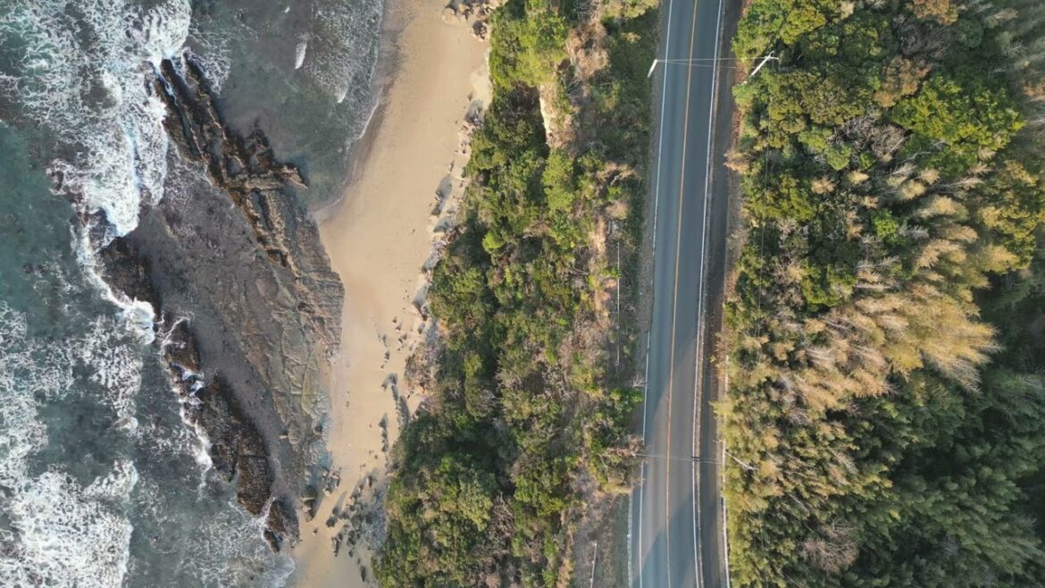 【作業用BGV・BGM / 日本の自然風景】海辺の道 / 福岡・福津 / 日本の空から / From the sky of Japan vol.12