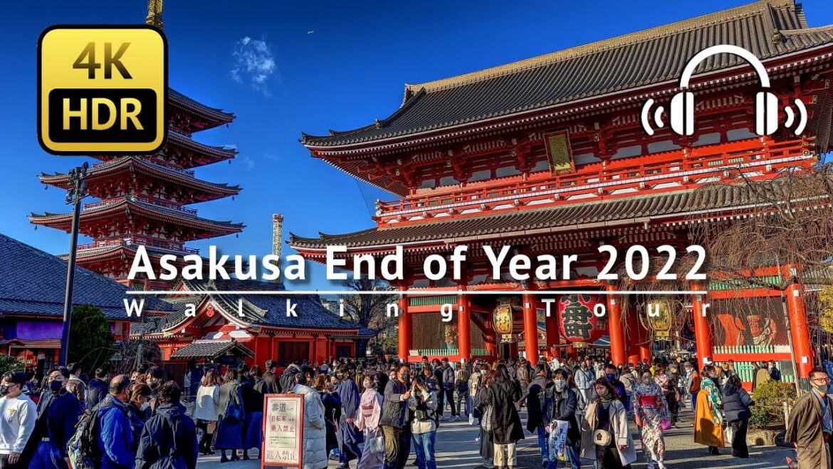 Asakusa End of Year 2022 Walking Tour - Tokyo Japan [4K/HDR/Binaural]