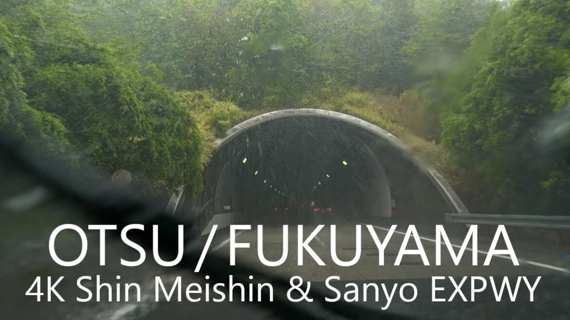 4K 271km Drive Otsu SA to Central Fukuyama City Thru Meishin & Sanyo EXPWY under Heavy Rain 4K 271km Drive Otsu SA to Central Fukuyama City Thru Meishin & Sanyo EXPWY under Heavy Rain
