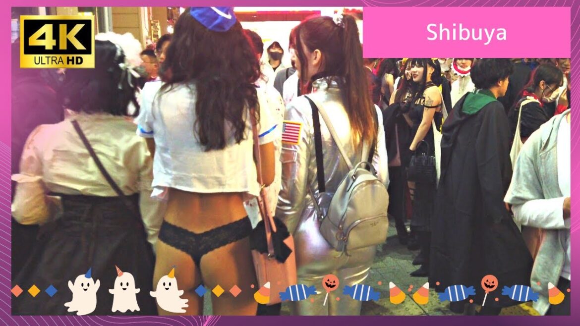 【4K】Japan Shibuya Halloween Night Walk 東京散歩 东京涩谷 도쿄 가이드 Walking Tokyo 2022 ハロウィン sexy cosplay