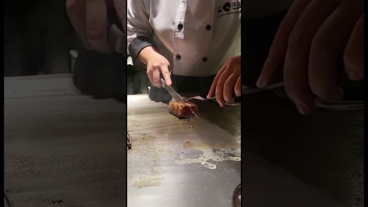 Kobe Beef cooked by Teppanyaki Chef in Saigon #benihana #shorts