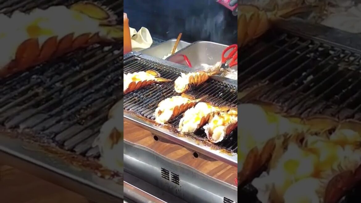 KOREA STREET FOOD GRILLED TORCHED LOBSTER AT MYEONGDONG 명동