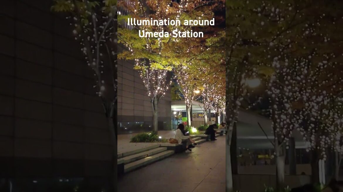 【Osaka 💖】Walk Japan - Illumination around Osaka,Umeda Station ASMR 【4K】오사카 โอซาก้า  #shorts