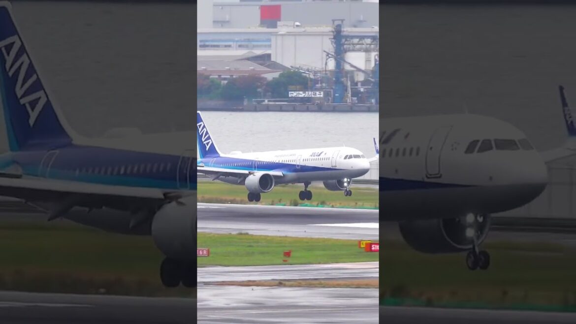 Airbus A321 floating landing at Tokyo Haneda #shorts