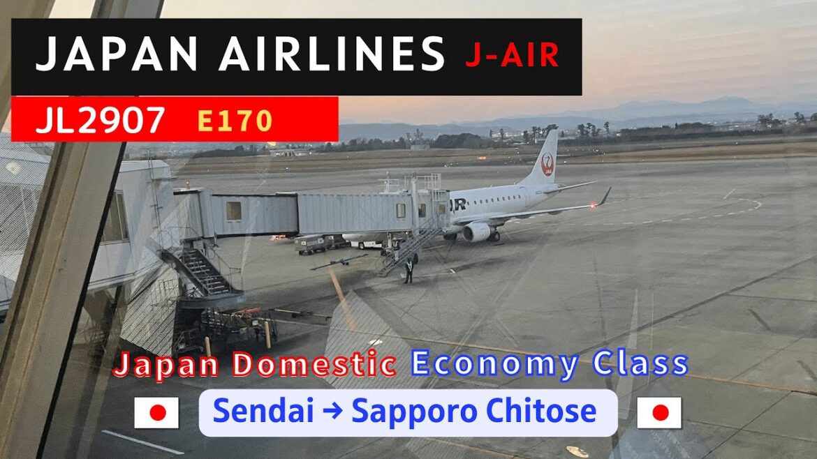 Japan Airlines  (J-AIR) JL2907 Sendai to Sapporo Chitose Embraer E170 Economy Class 43rd Leg in 2022