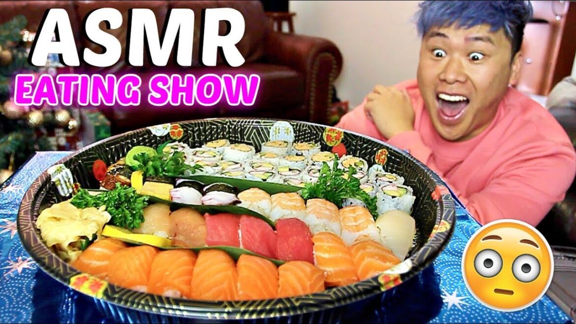 BEST Sushi Buffet ASMR MUKBANG (Eating Show) WITH REAL SOUNDS!!!!