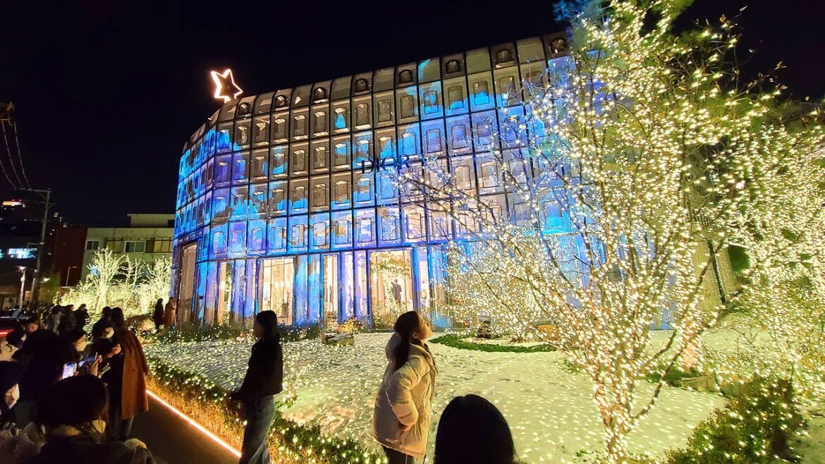 Seoul Winter Night Walk | Seongsu-dong Cafe Street (Dior, Seongsu Yeonbang) | 4K Walking Tour