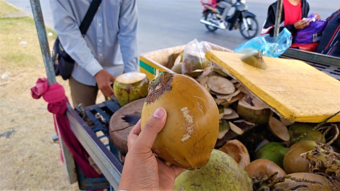 Very Cheap and Small Coconut | Fresh Coconut Juice | Cambodian Street Food