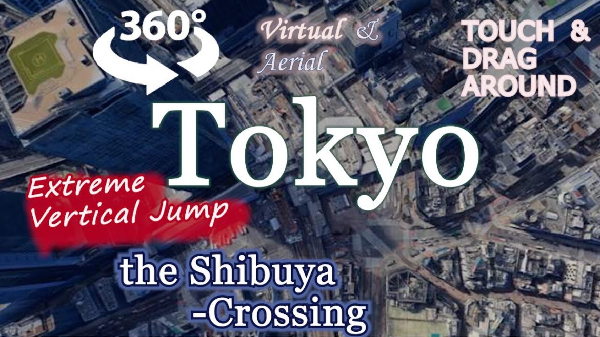 Extreme-Vertical-Jump ”Cyberly”/ Tokyo Shibuya-Crossing /Quality 2160/ Drag Around to Look Around!