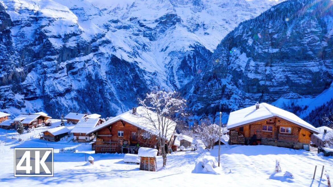 Gimmelwald Switzerland ❄️ a very originally preserved mountain farming village with 100 inhabitants