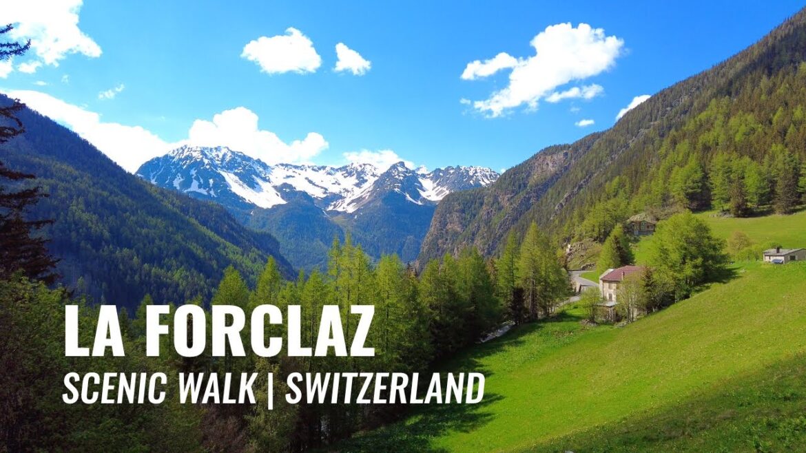 Relax Walking in LA FORCLAZ 🇨🇭  4K | The Alps View, Evolène Switzerland