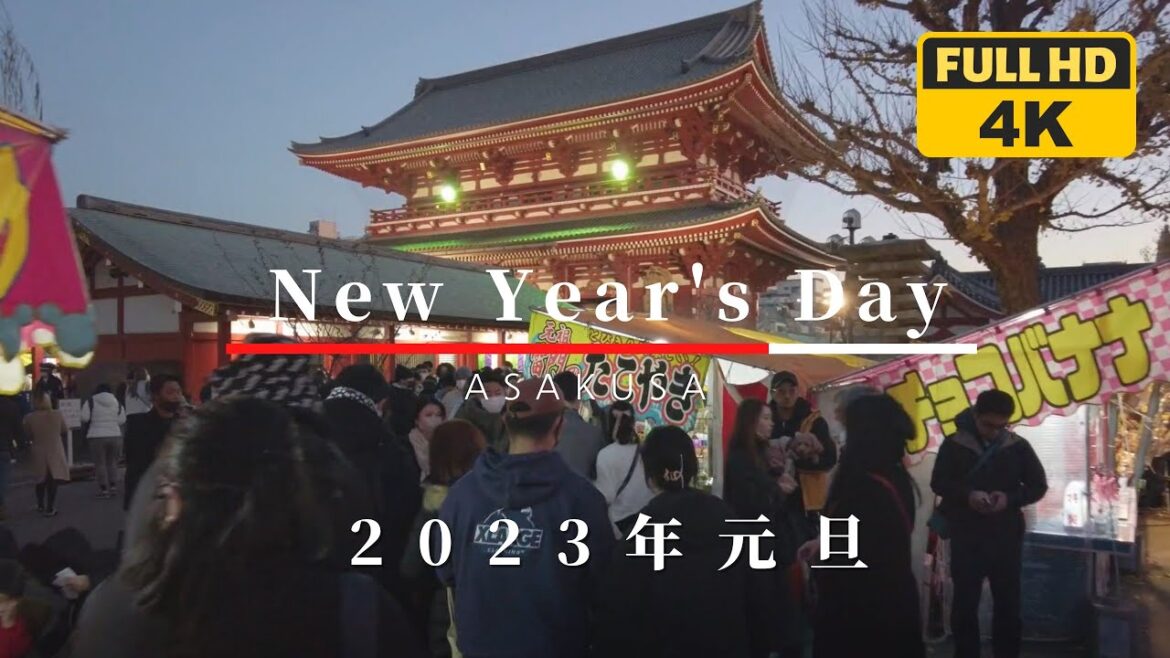 [4K/HDR] Welcome 2023🌅 New Year's Day in Tokyo⛩️🎌Asakusa, Japanese New Year 元旦 浅草 初詣 (01/01/2023)