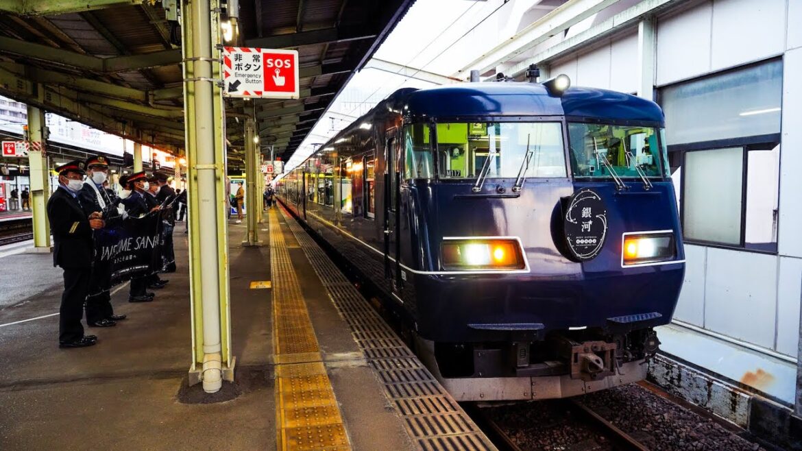 Getting on Overnight train【West express Ginga】with hospitalities from regional. Travel in Japan. Getting on Overnight train【West express Ginga】with hospitalities from regional. Travel in Japan.