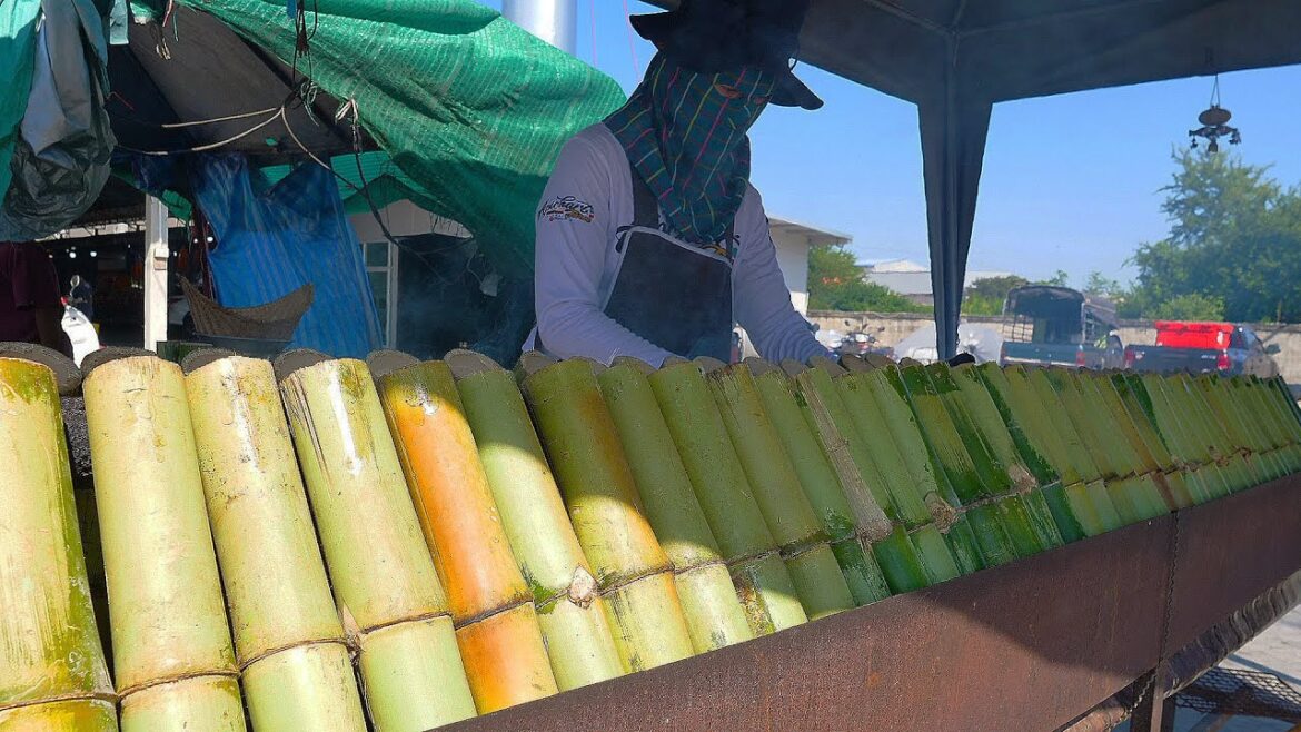 How To Make Chewy And Sweet Bamboo Rice - Thai Street Food